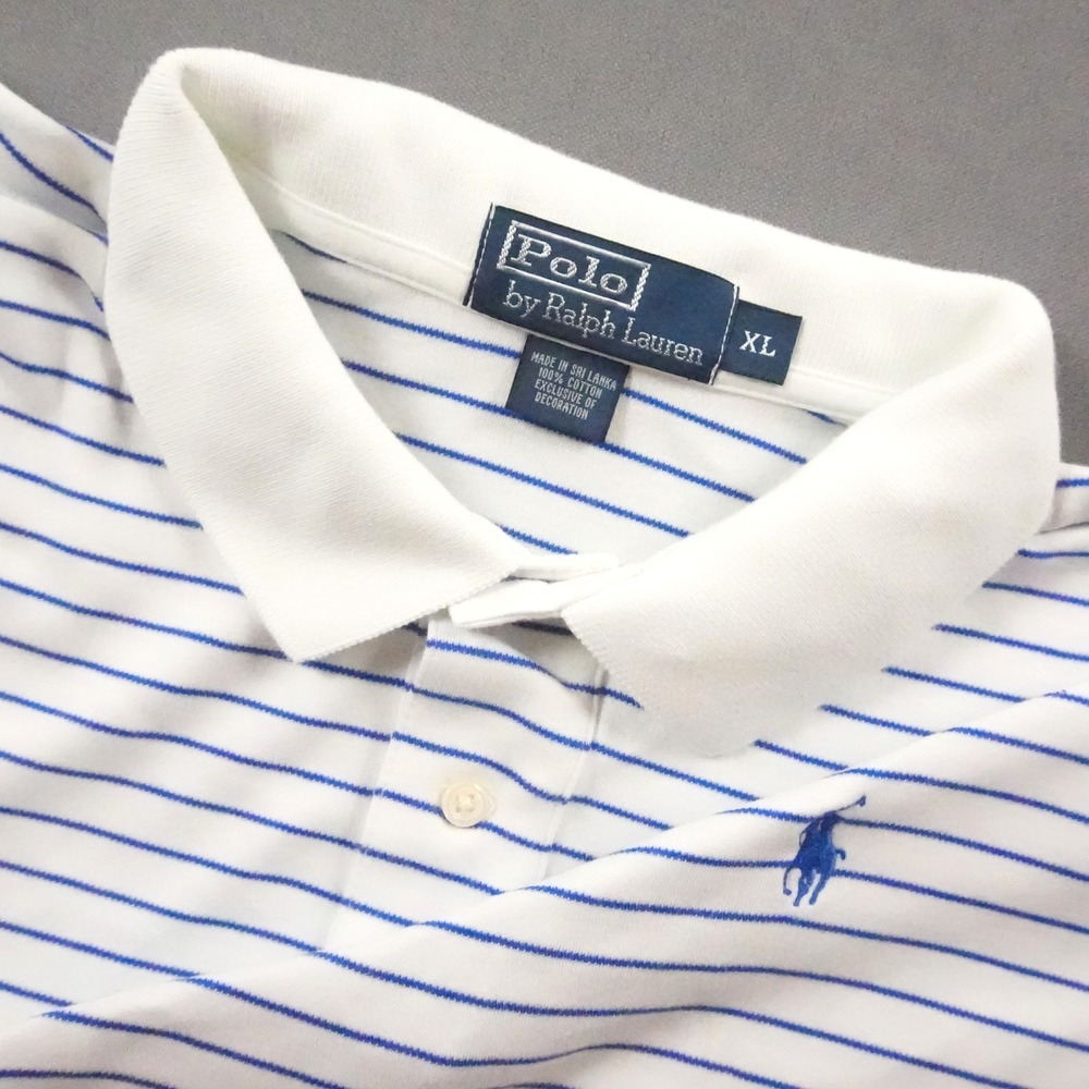 Vintage Polo Ralph Lauren Striped Men Polo Shirt XL Coastal Sail Yacht Boat